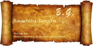 Baumfeld Gerold névjegykártya